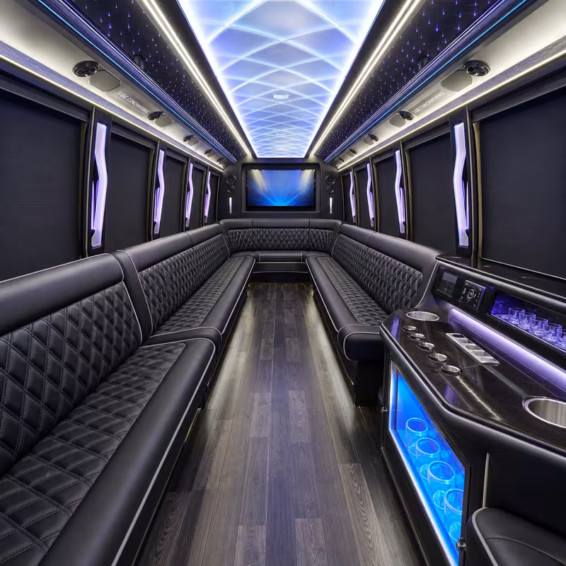 15 Passenger Party Bus Inside