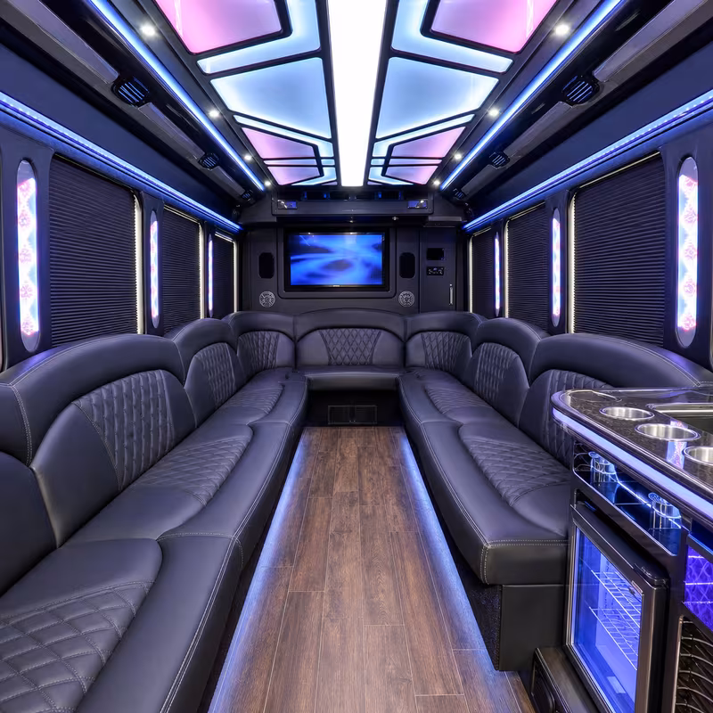 15 Passenger Party Bus Interior