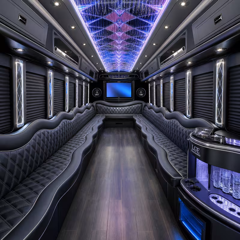 20 Passenger Party Bus Interior