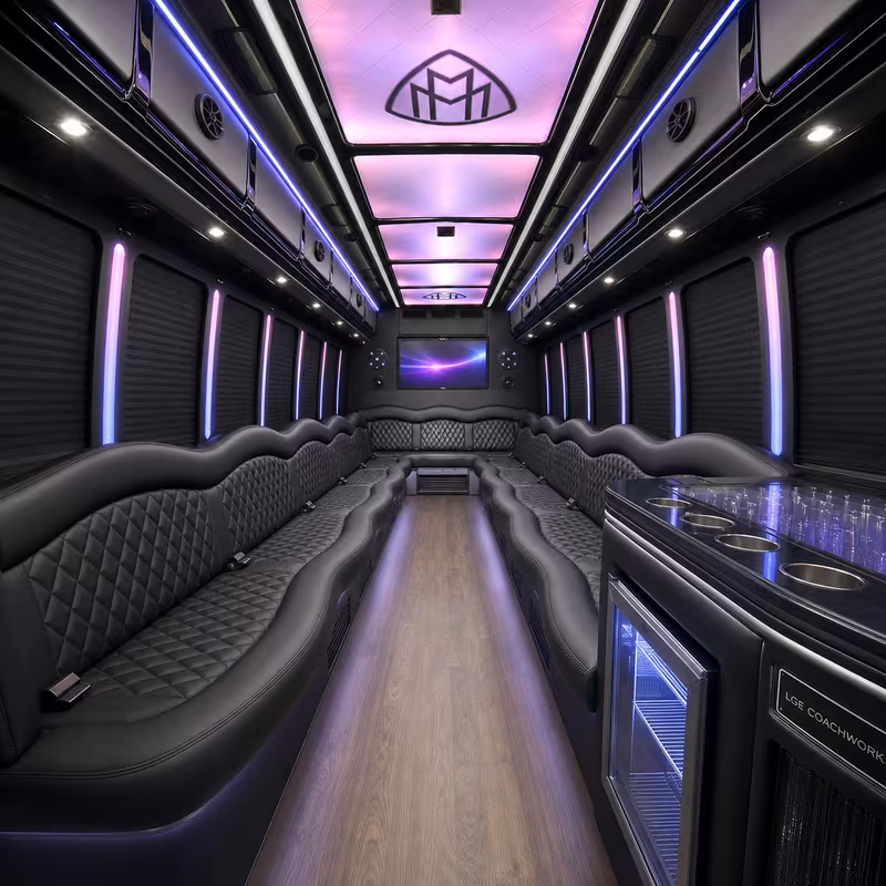 25 Passenger Party Bus Inside