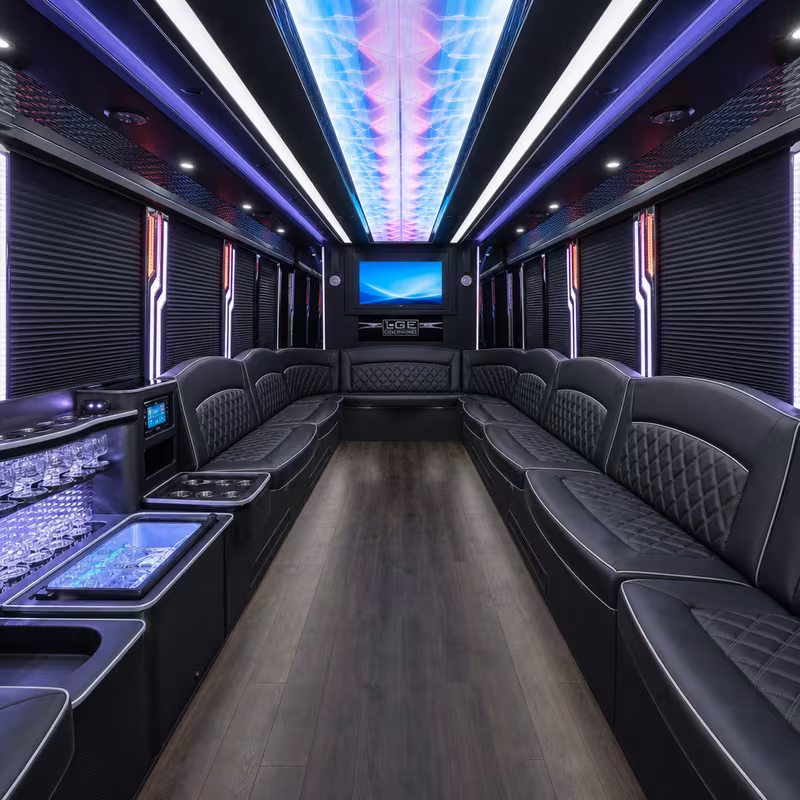 28 Passenger Party Bus Interior