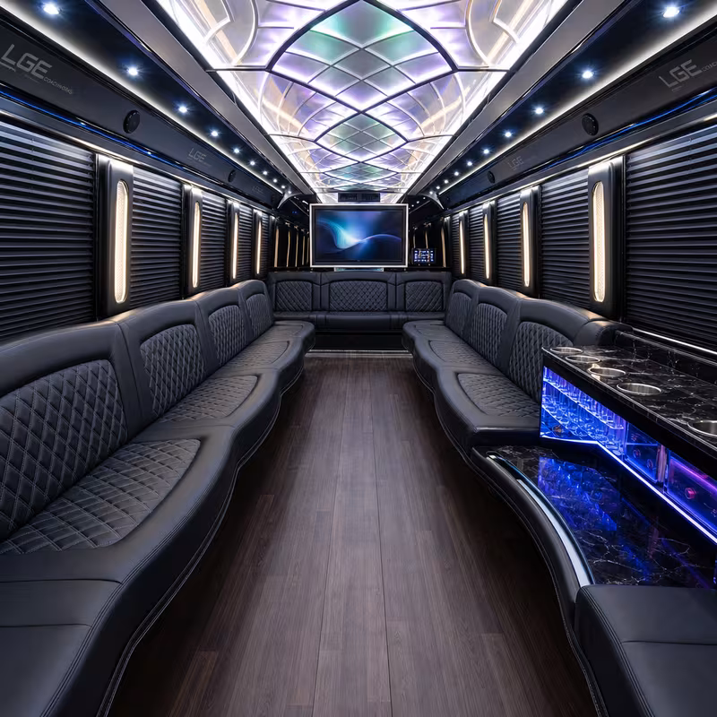 30 Passenger Party Bus Interior