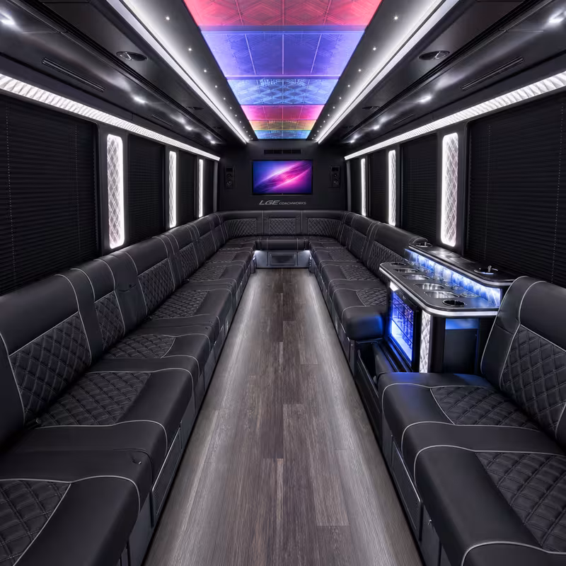 30 Passenger Party Bus Interior