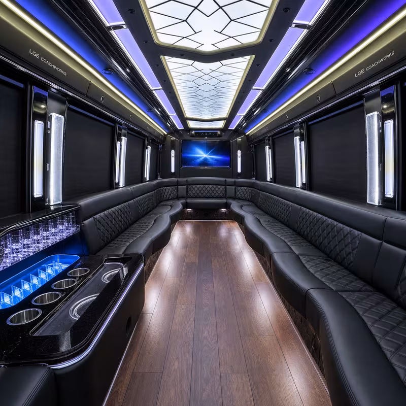 40 Passenger Party Bus Interior