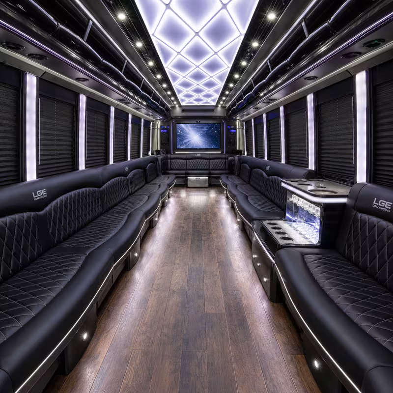 40 Passenger Party Bus Interior