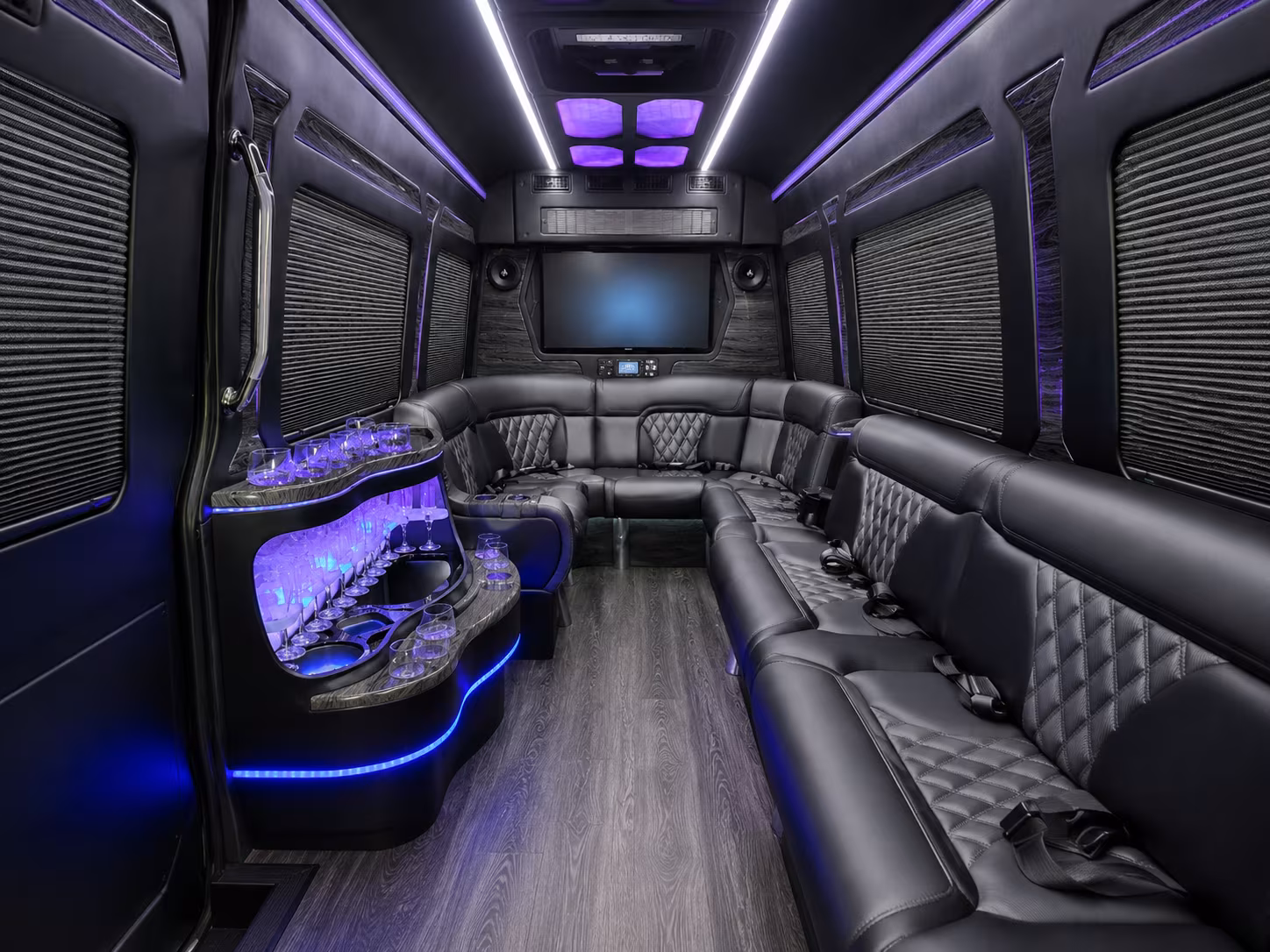 Garland Corporate Transportation party bus exterior