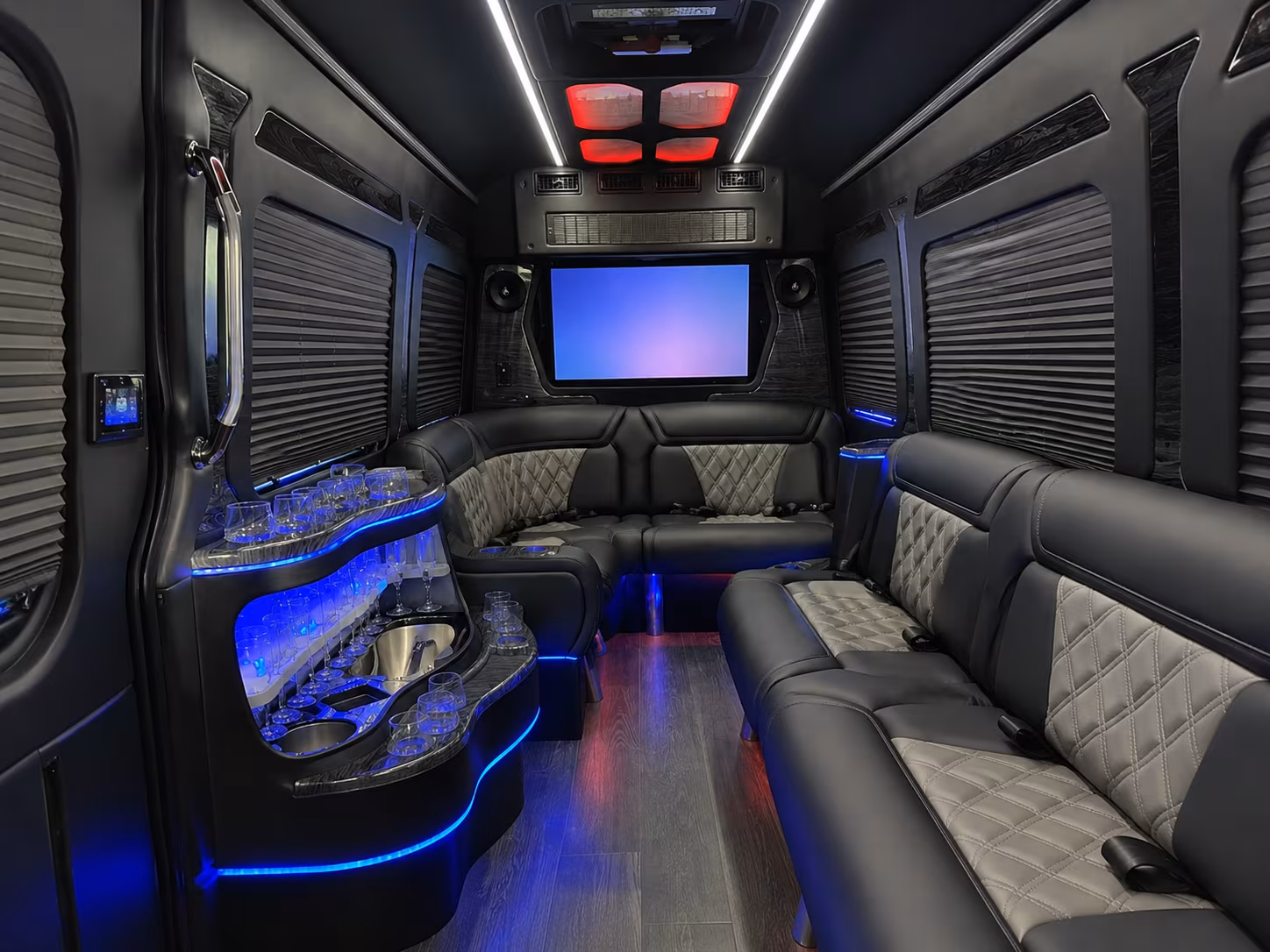 Garland School Event Transportation party bus exterior