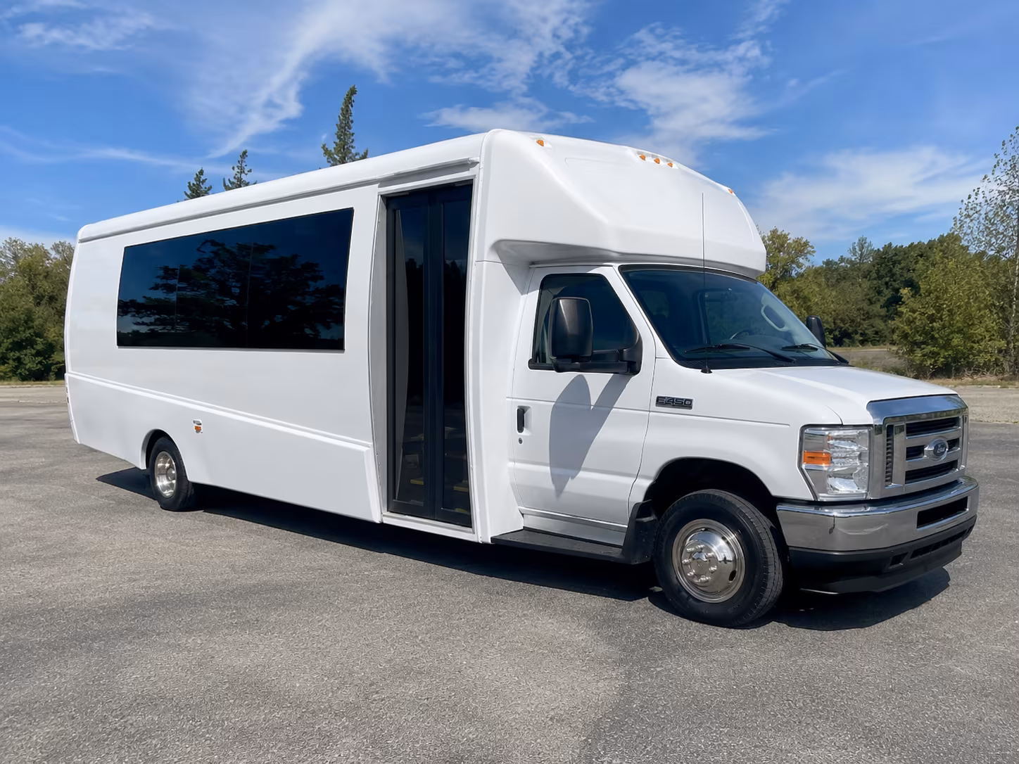 Garland Wedding Transportation party bus exterior