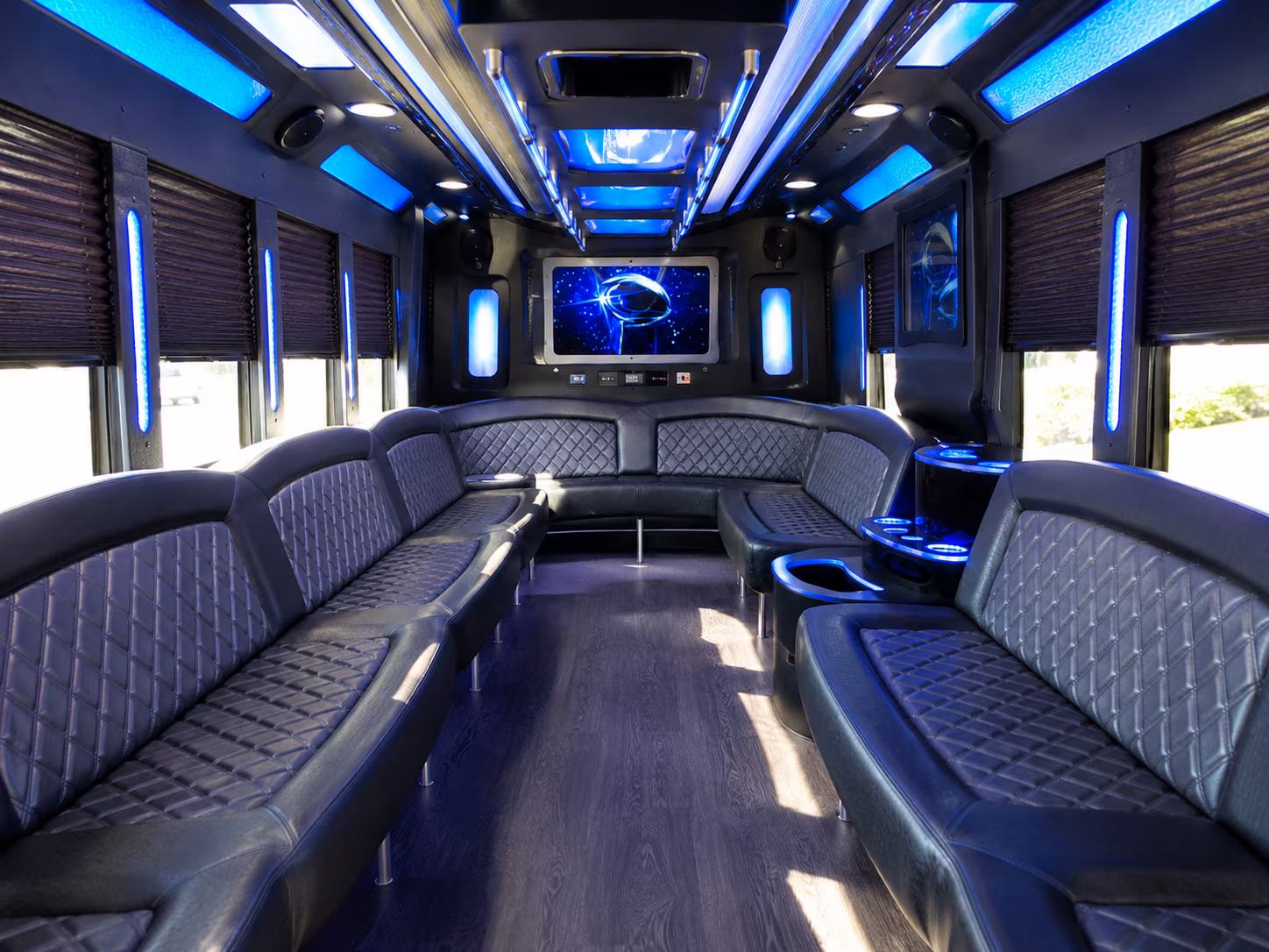 Garland Wedding Transportation party bus exterior