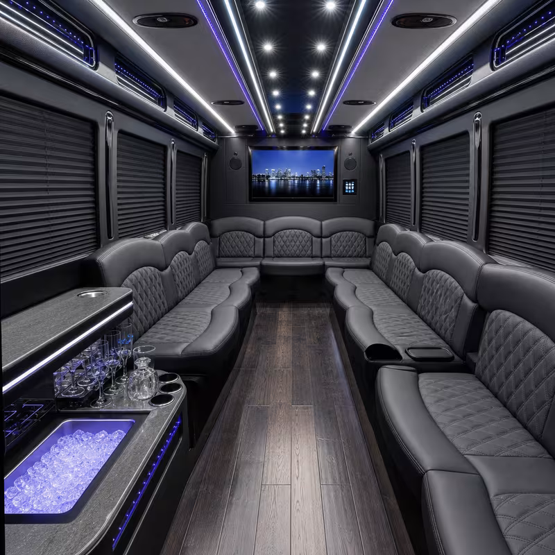 14 Passenger Sprinter Limo Interior