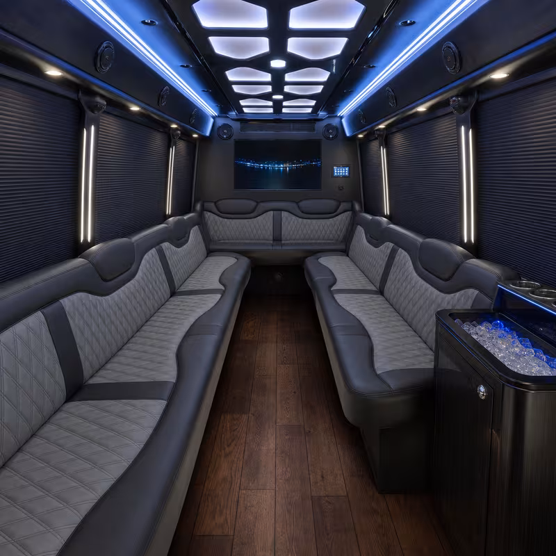 14 Passenger Sprinter Limo Inside